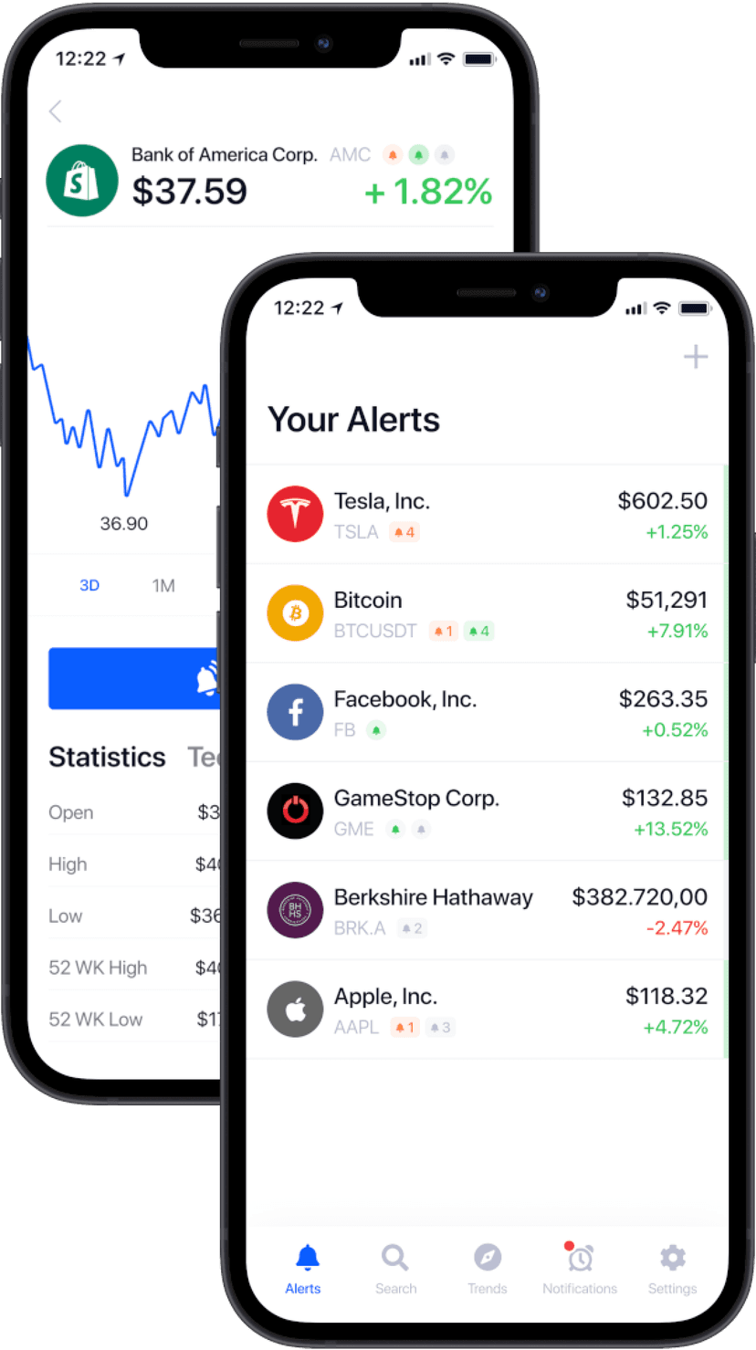 Stock Alarm Pro mobile app